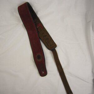 Levy's Red Garment Leather Bass Guitar Strap 45" Long - Used